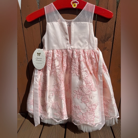 American Princess Size 4 Layered Lacy Dress Pink Easter Pink Graduation NWT - Picture 5 of 14